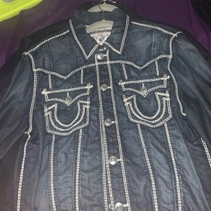 XL Blue Jean True Religion Jacket